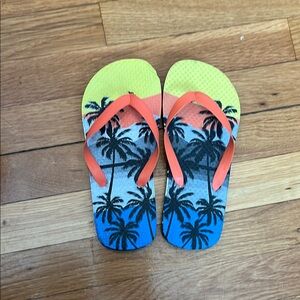 Kids Tropical Flip Flops - Multicolor 2Y